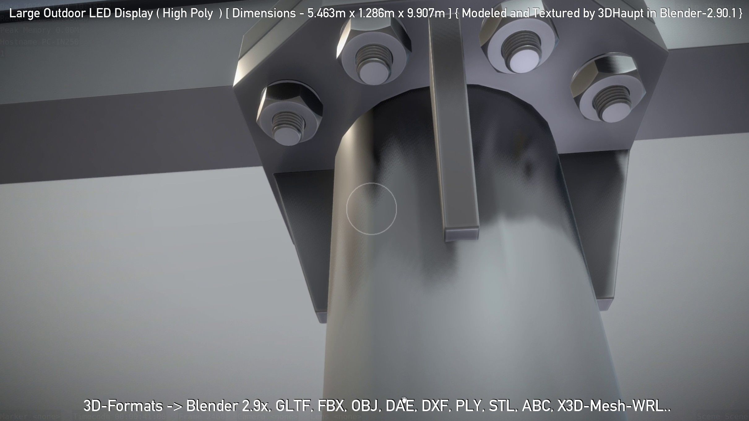 Large Outdoor LED Display High-Poly 3D model_128