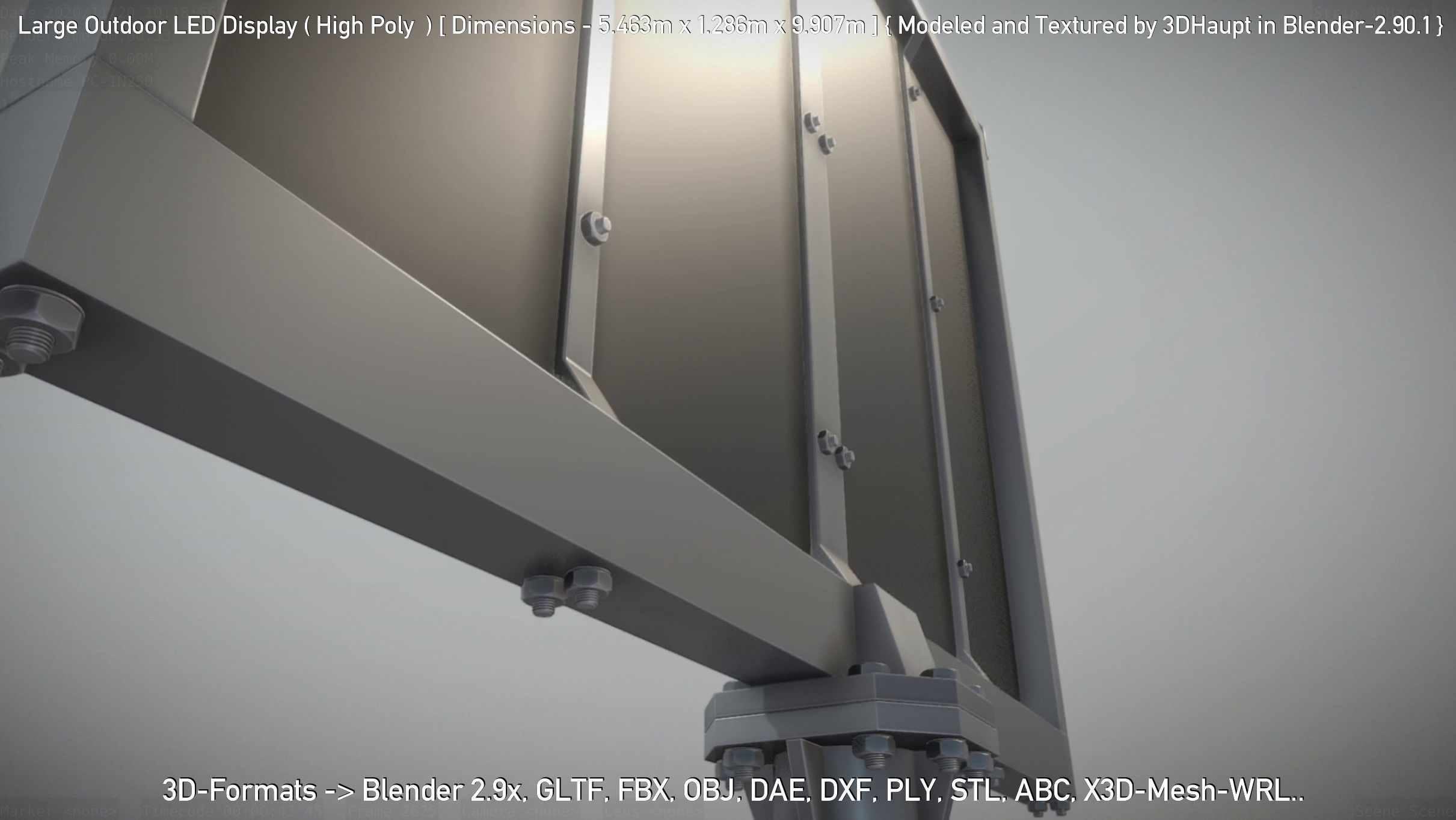 Large Outdoor LED Display High-Poly 3D model_36