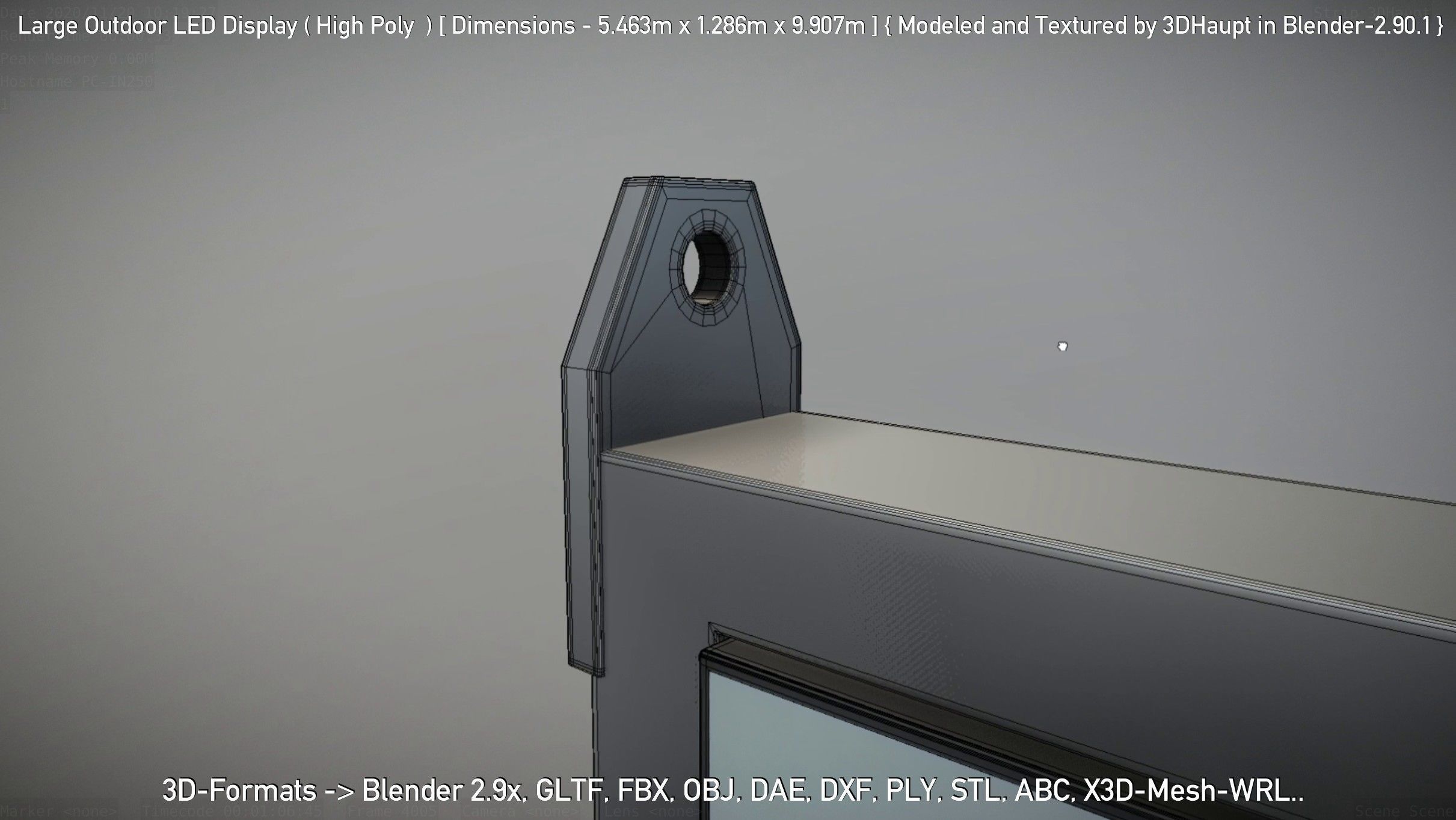 Large Outdoor LED Display High-Poly 3D model_145