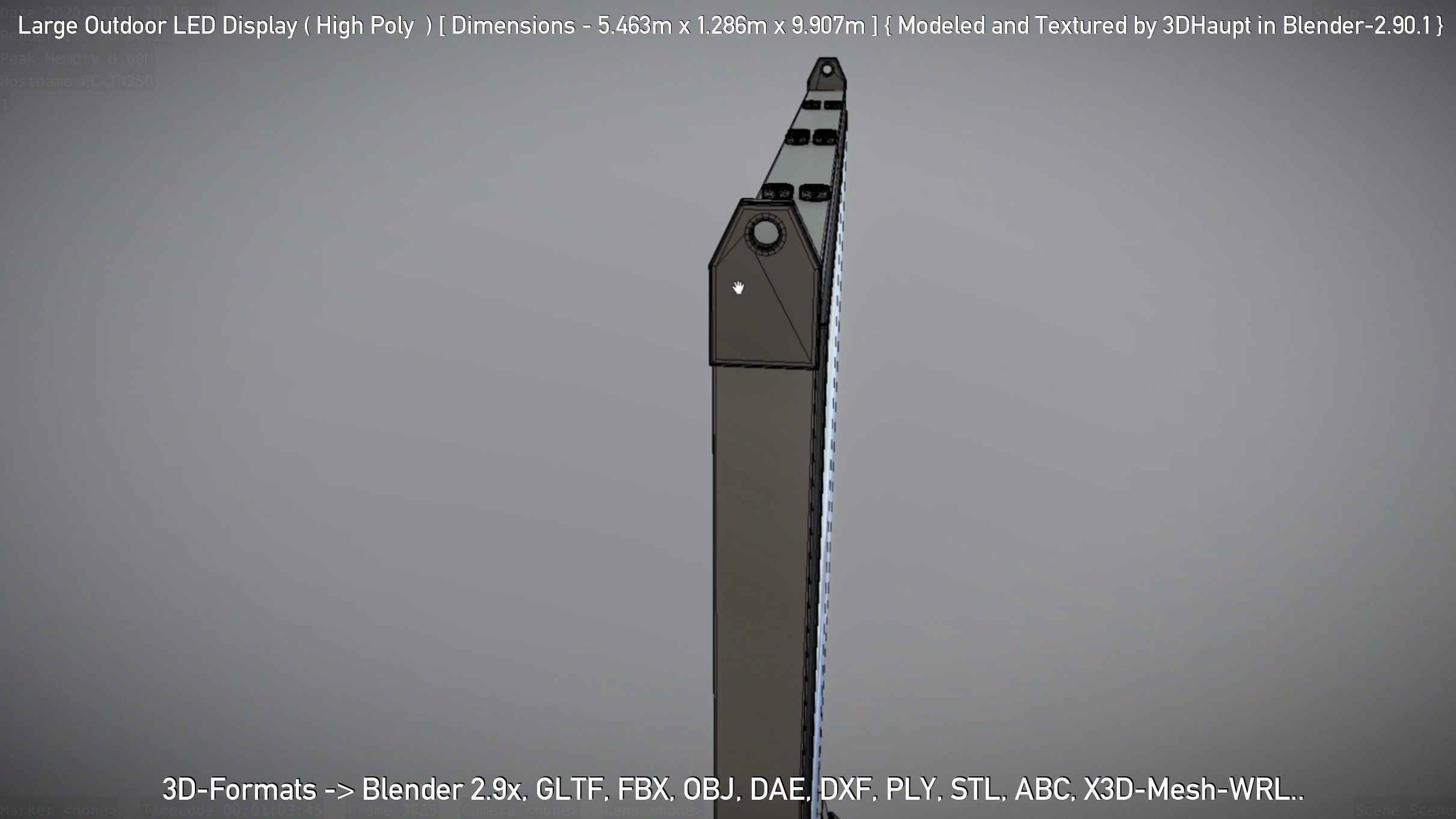 Large Outdoor LED Display High-Poly 3D model_95