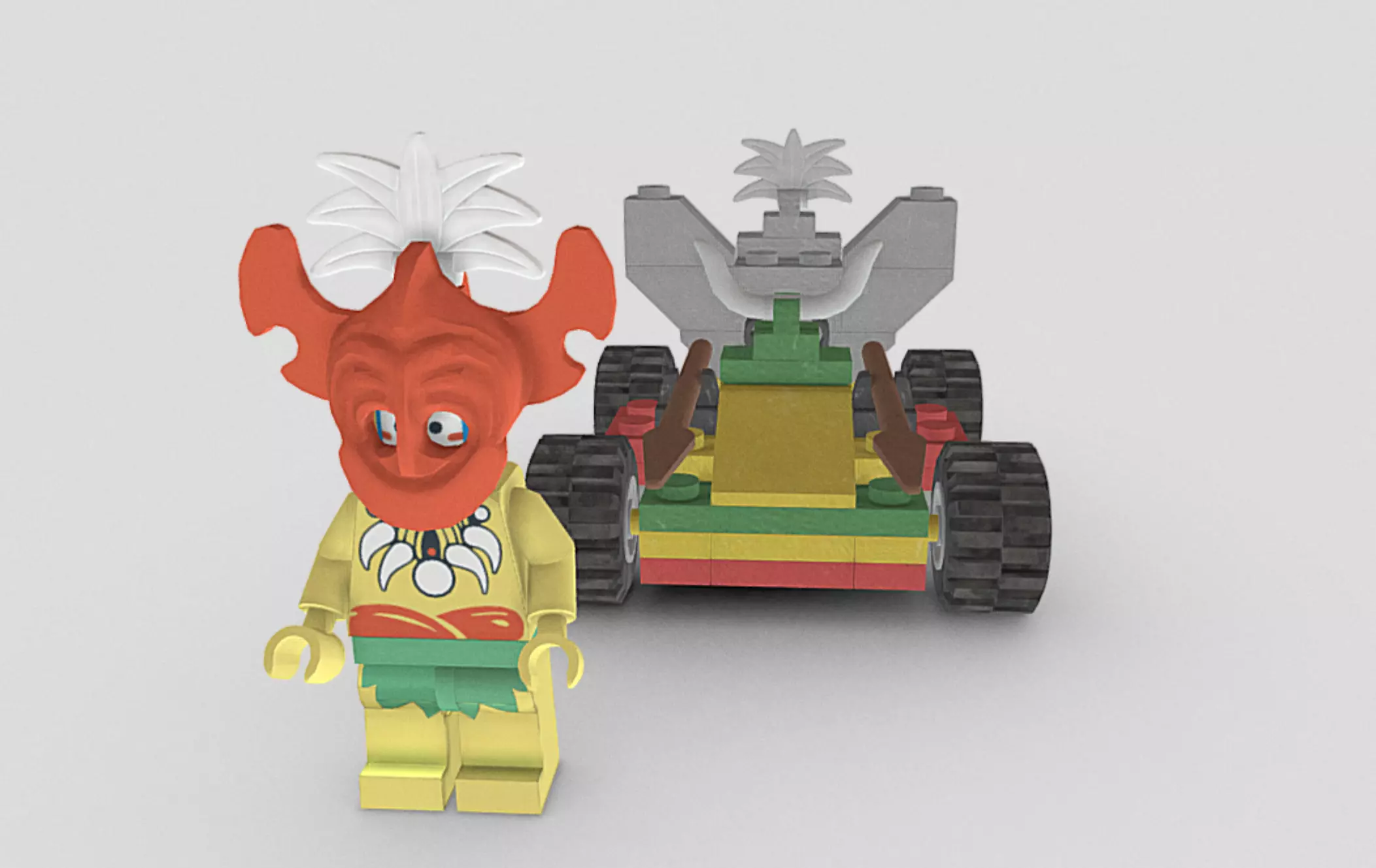 King Kahuka from Lego Racers 1999 game Free low-poly 3D model