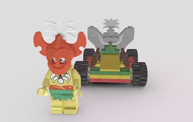 King Kahuka from Lego Racers 1999 game Free low-poly 3D model