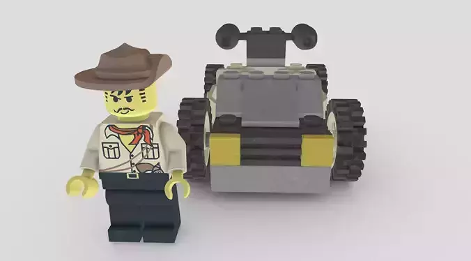 Johnny Thunder from Lego Racers 1999 game Free low-poly 3D model