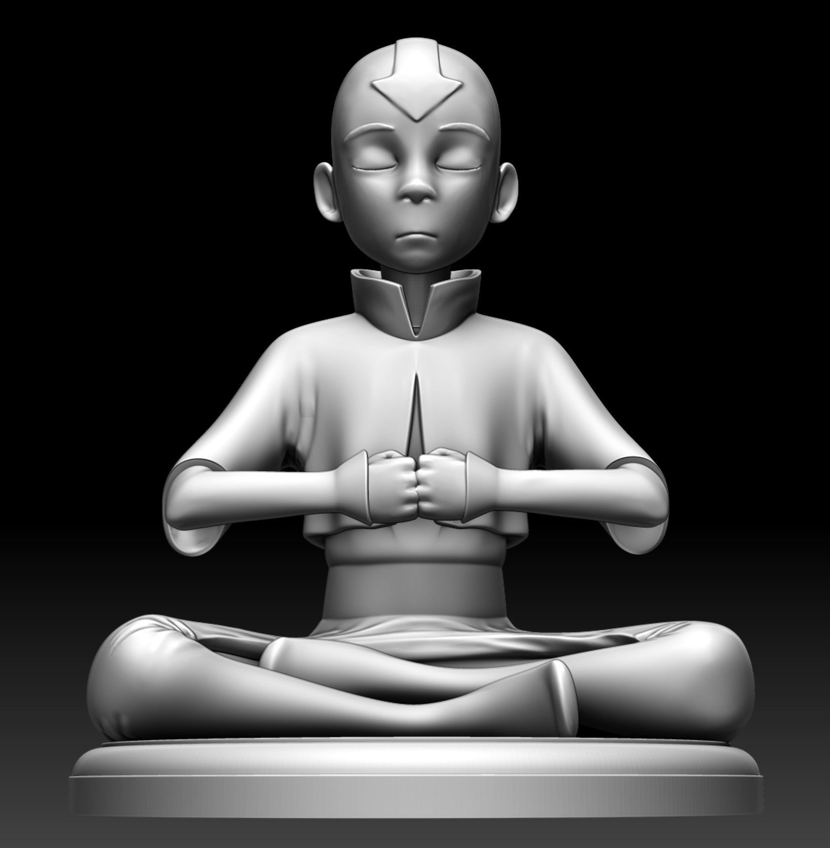Aang meditation 3D print model_5