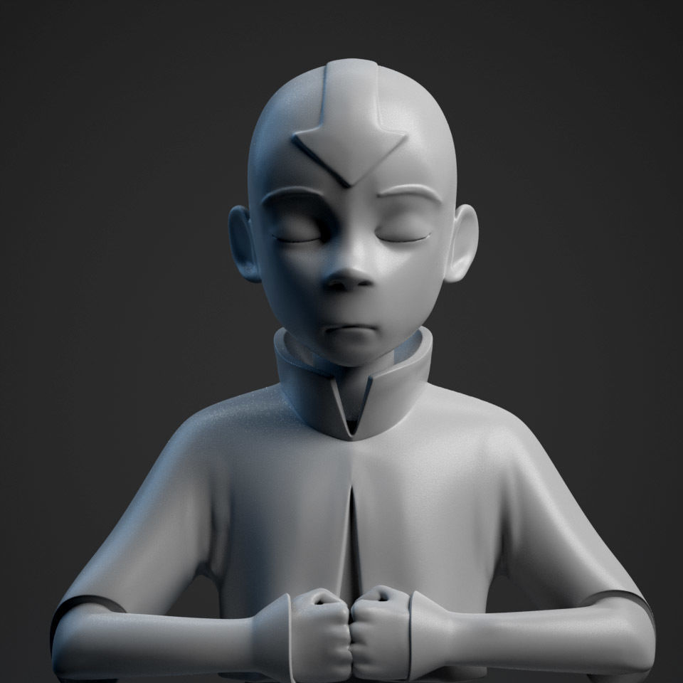Aang meditation 3D print model_4