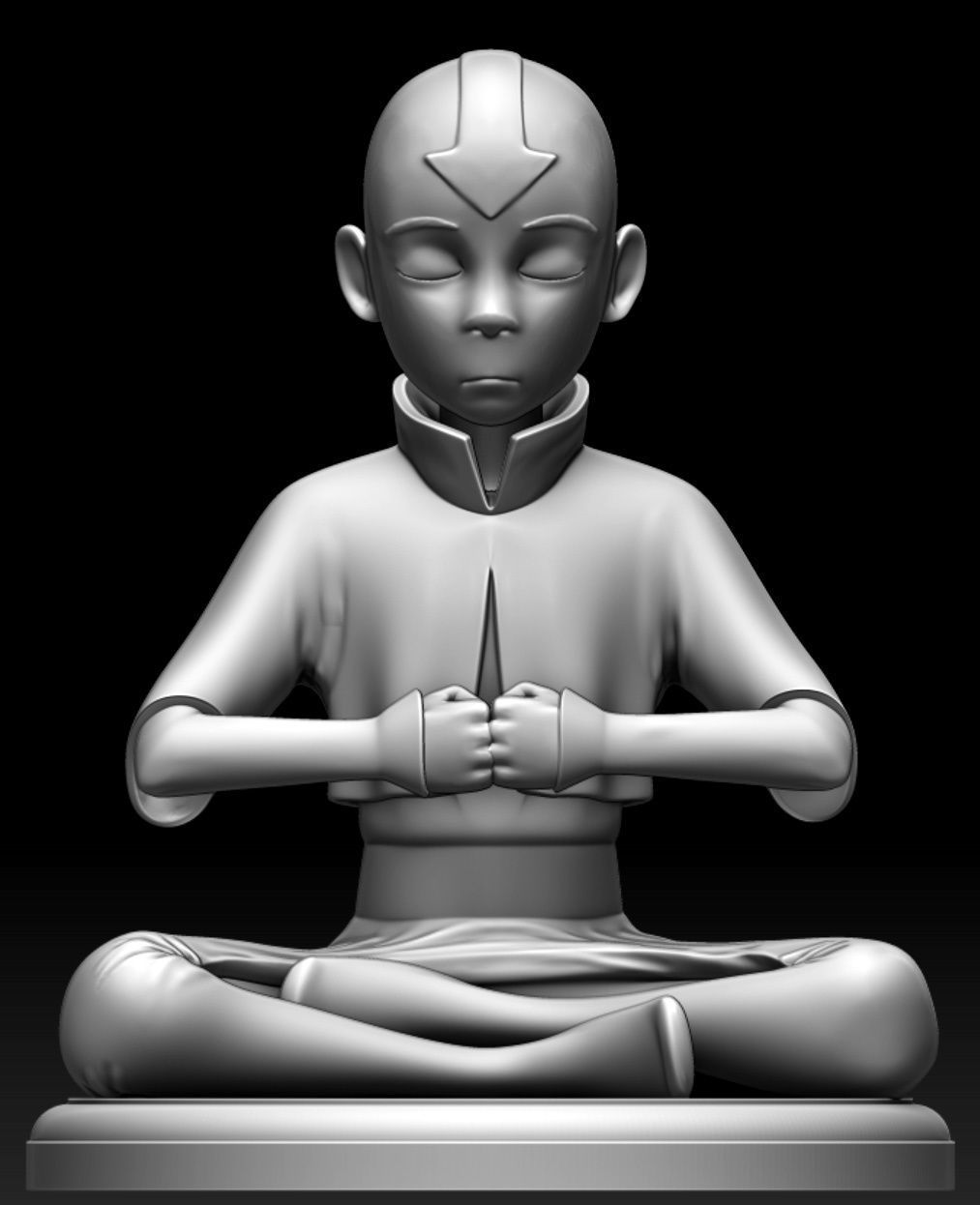 Aang meditation 3D print model_9