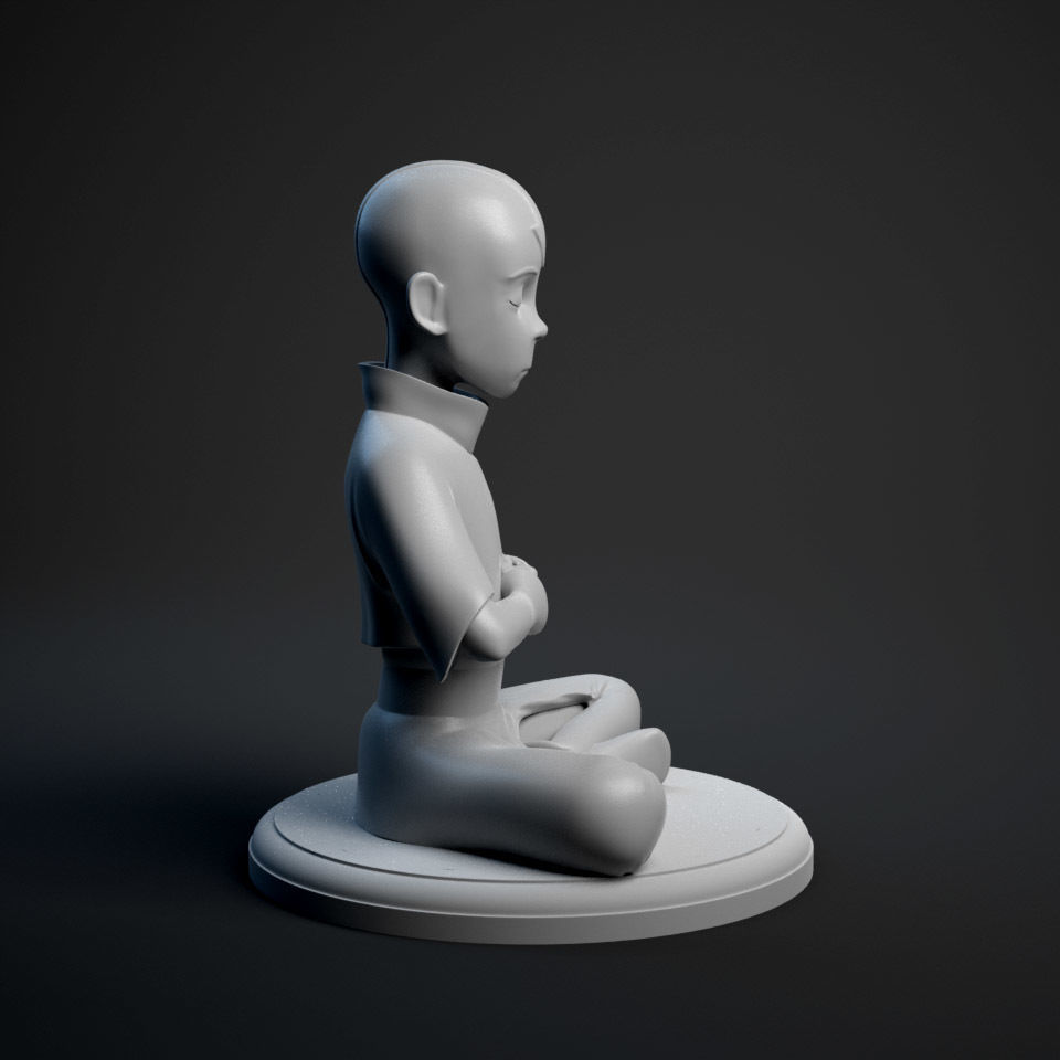 Aang meditation 3D print model_1
