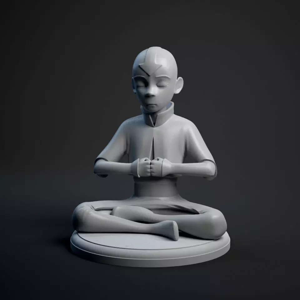 Aang meditation 3D print model_0