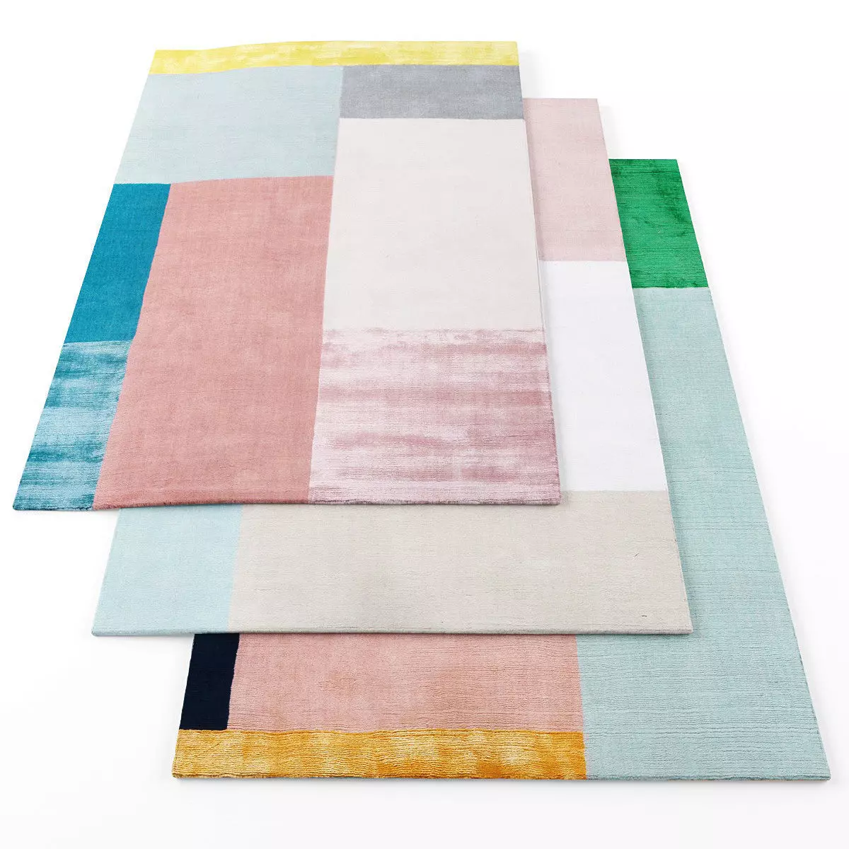 Rugs-954 three colorful rugs Low-poly 3D model_0