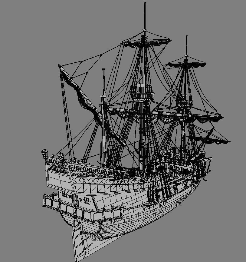 Golden Hind 3D model_9