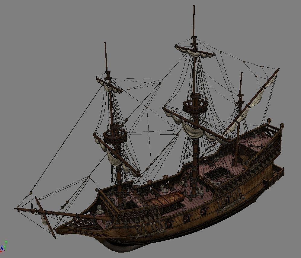 Golden Hind 3D model_7