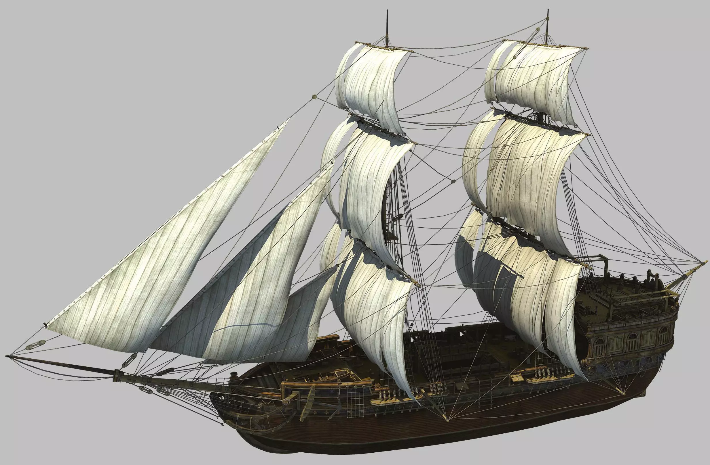 Seatraveler sailing ship 3D model_0