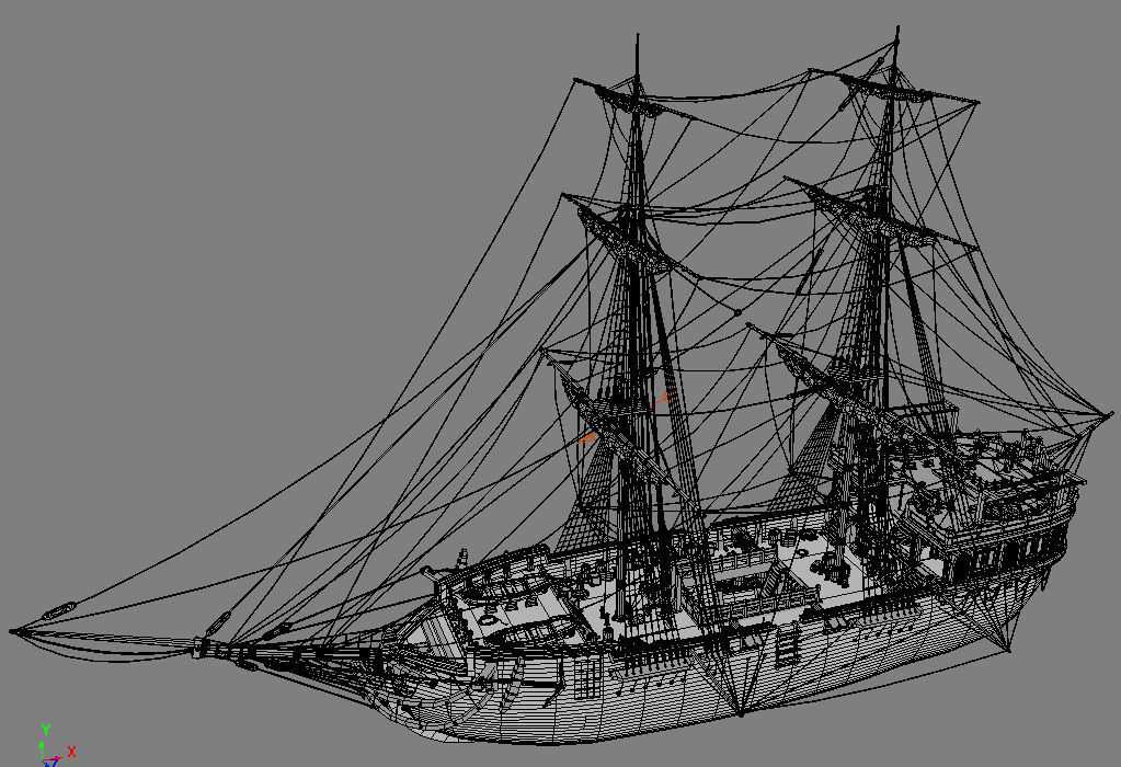 Seatraveler sailing ship 3D model_6