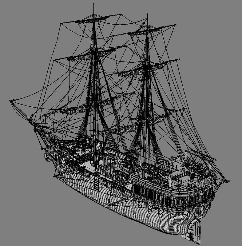 Seatraveler sailing ship 3D model_5
