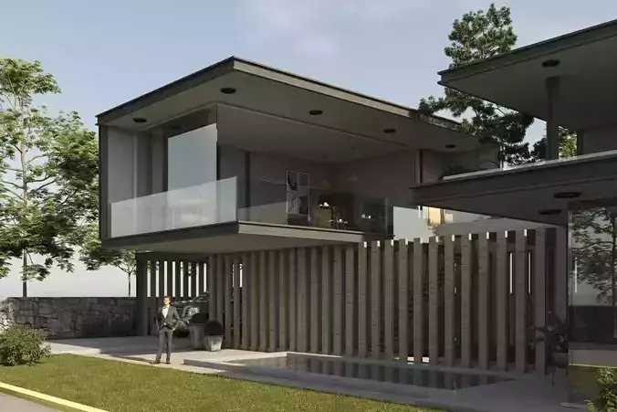 Private Modern House 3D model