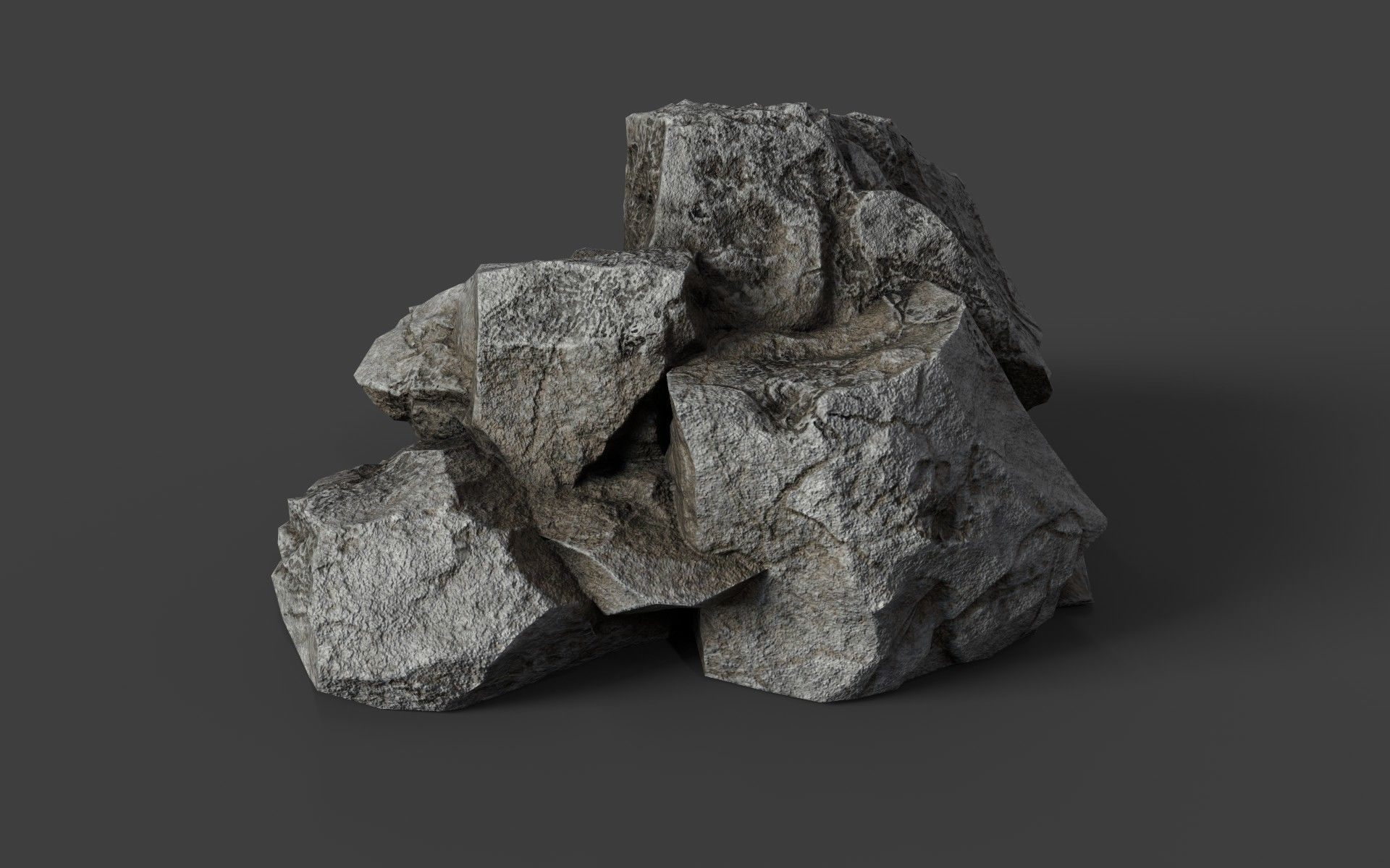 Rock 6-3 Low-poly 3D model_2