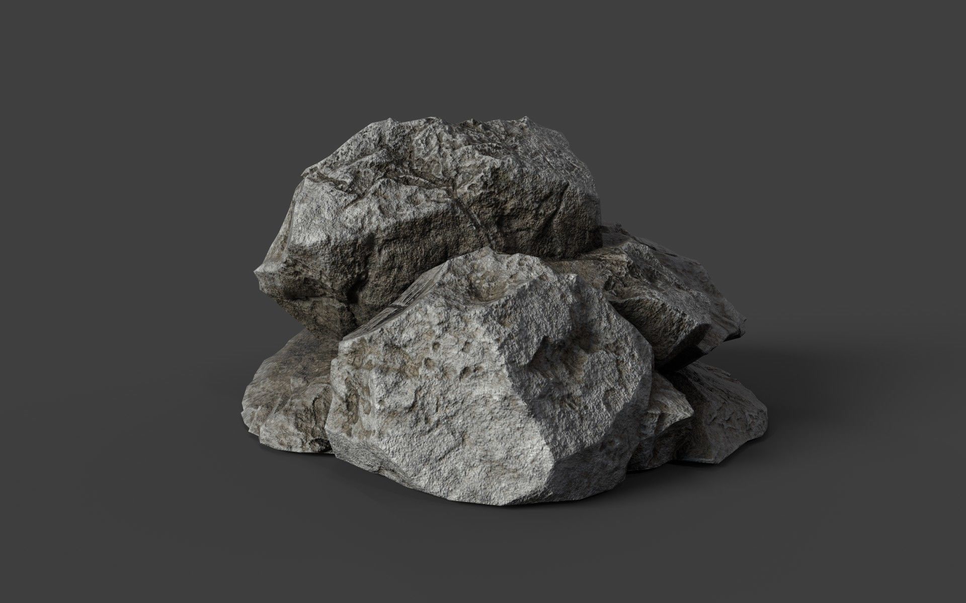 Rock 6-3 Low-poly 3D model_4