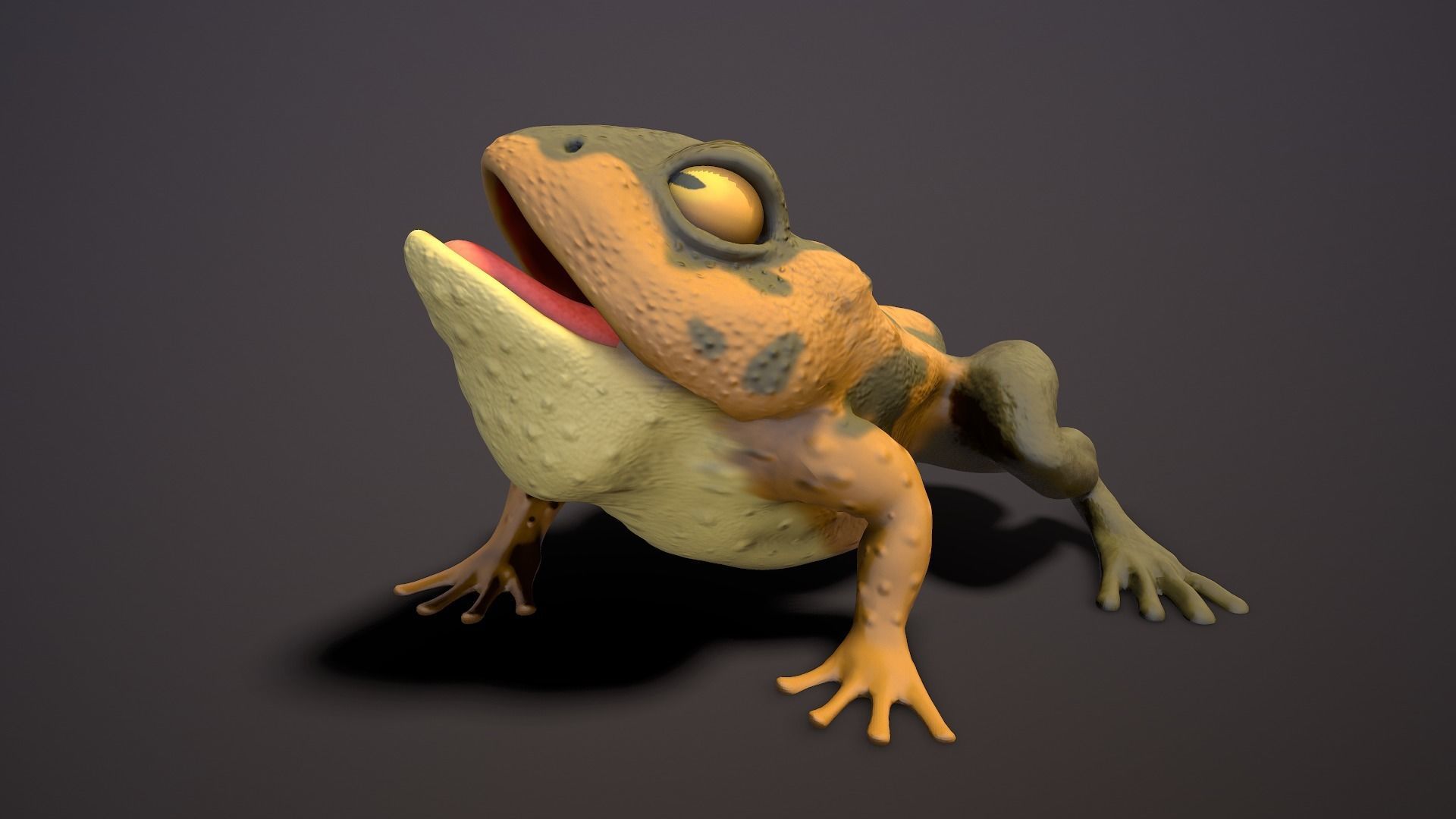 brown frog Low-poly 3D model_10