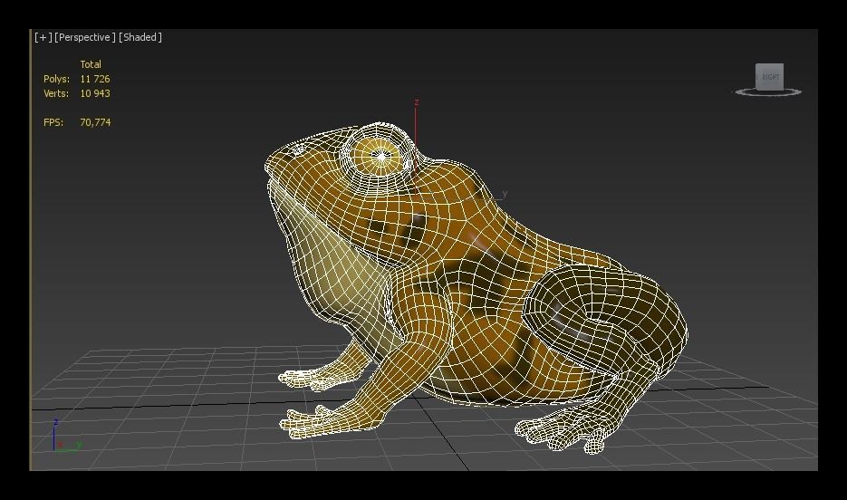 brown frog Low-poly 3D model_14