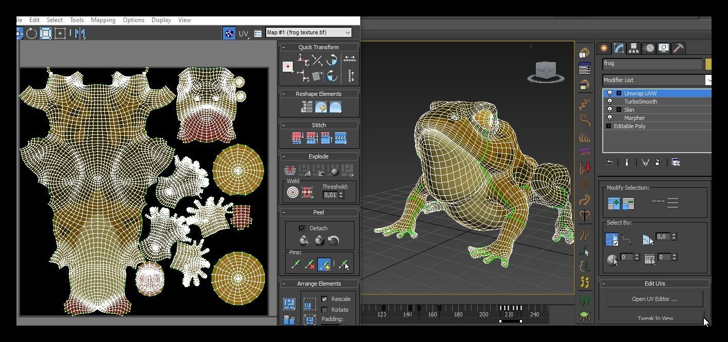 brown frog Low-poly 3D model_13