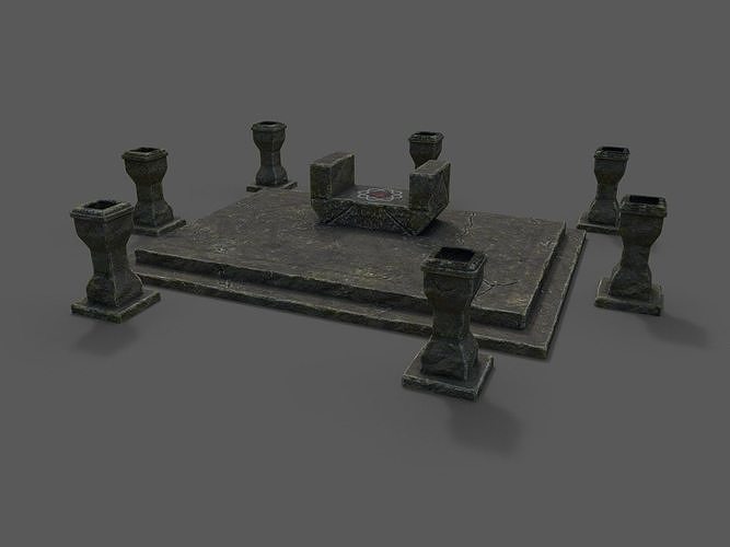 Divine stand altar Low-poly 3D model