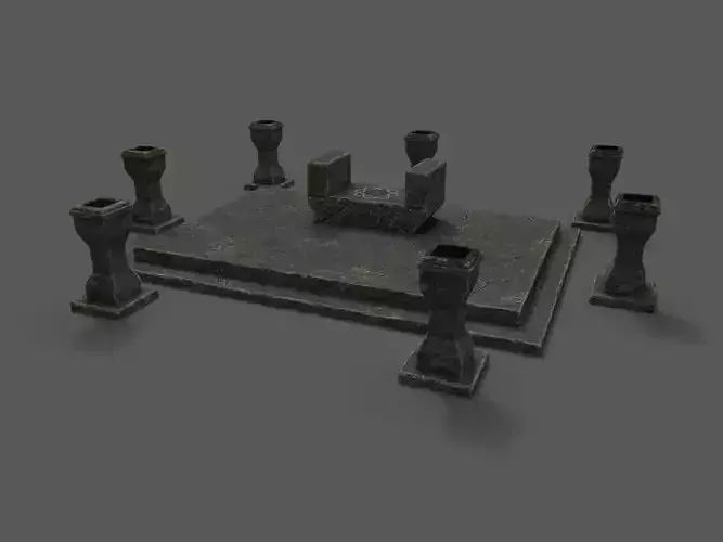 Divine stand altar Low-poly 3D model