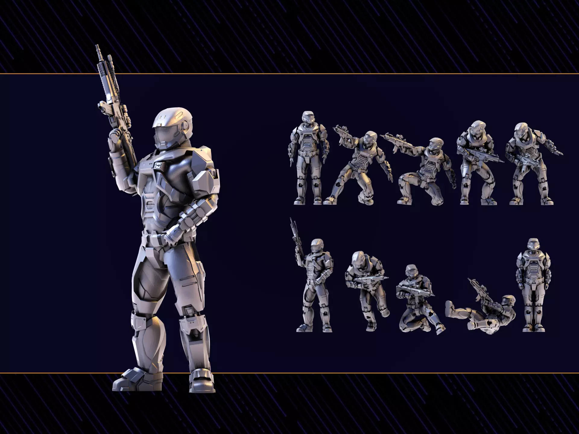 Halo Spartan IV Figure Set 01 3D print model