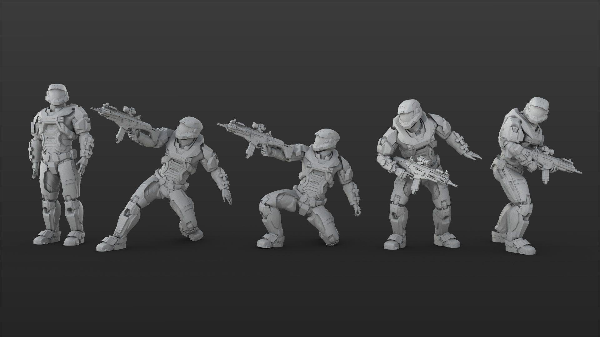 Halo Spartan IV Figure Set 01 3D print model_1