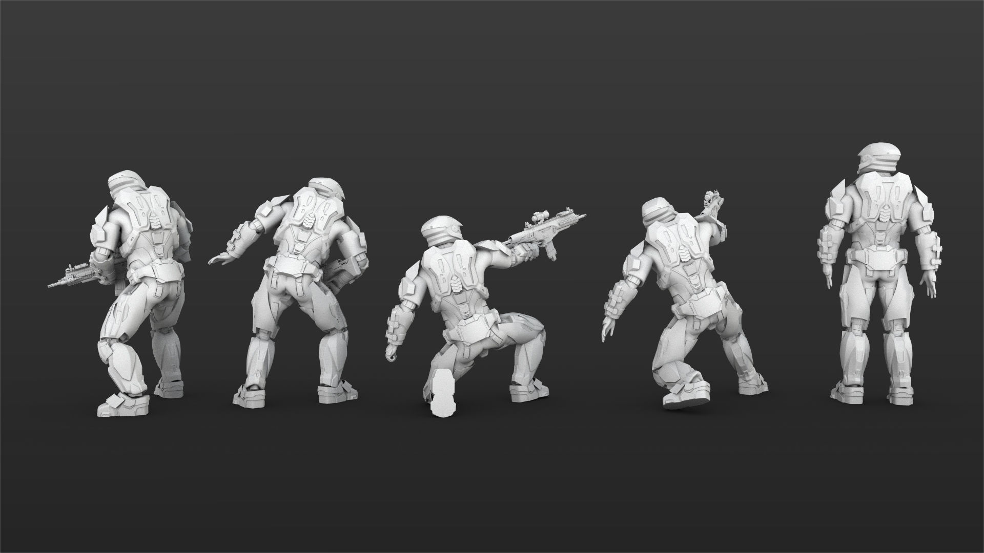 Halo Spartan IV Figure Set 01 3D print model_4
