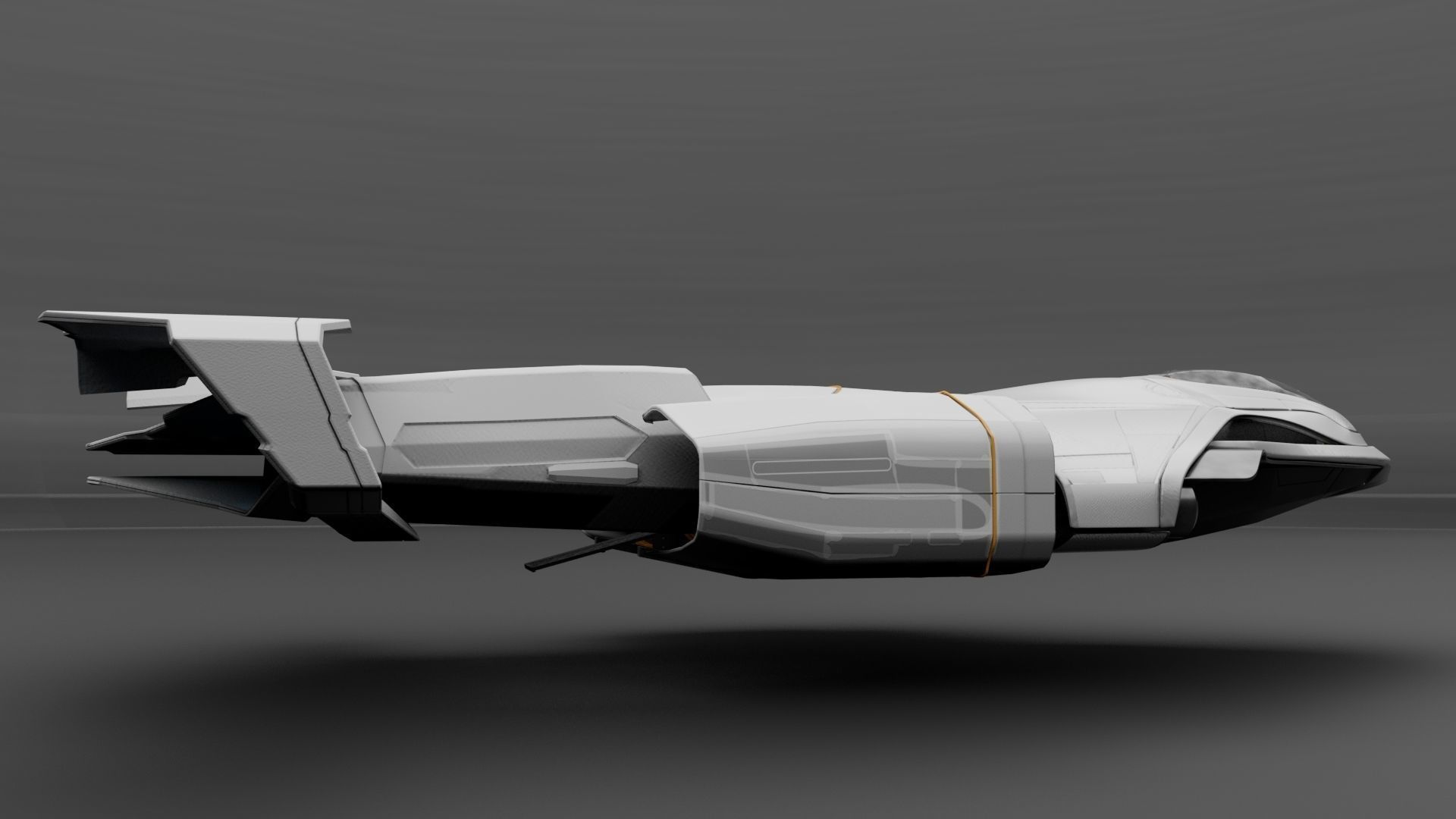 Sci-fi Spaceship Spartan  3D model_1