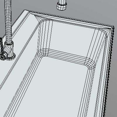 Sink with mixer tap Lavello Free 3D model_8