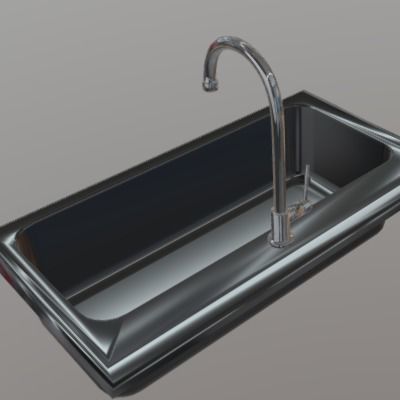 Sink with mixer tap Lavello Free 3D model_10