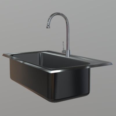 Sink with mixer tap Lavello Free 3D model_12