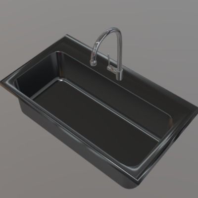 Sink with mixer tap Lavello Free 3D model_13