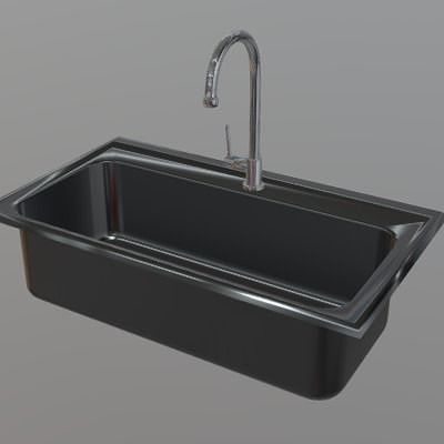 Sink with mixer tap Lavello 3D model