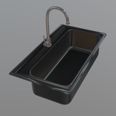 Sink with mixer tap Lavello Free 3D model_4