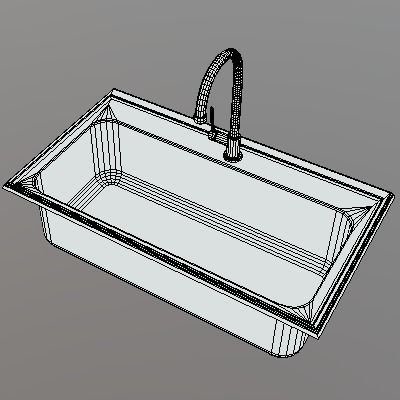 Sink with mixer tap Lavello Free 3D model_5