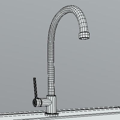 Sink with mixer tap Lavello Free 3D model_6
