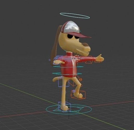 cartoonish Dog  Low-poly 3D model