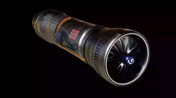 Turbine 3D model jet engine Low-poly 3D model