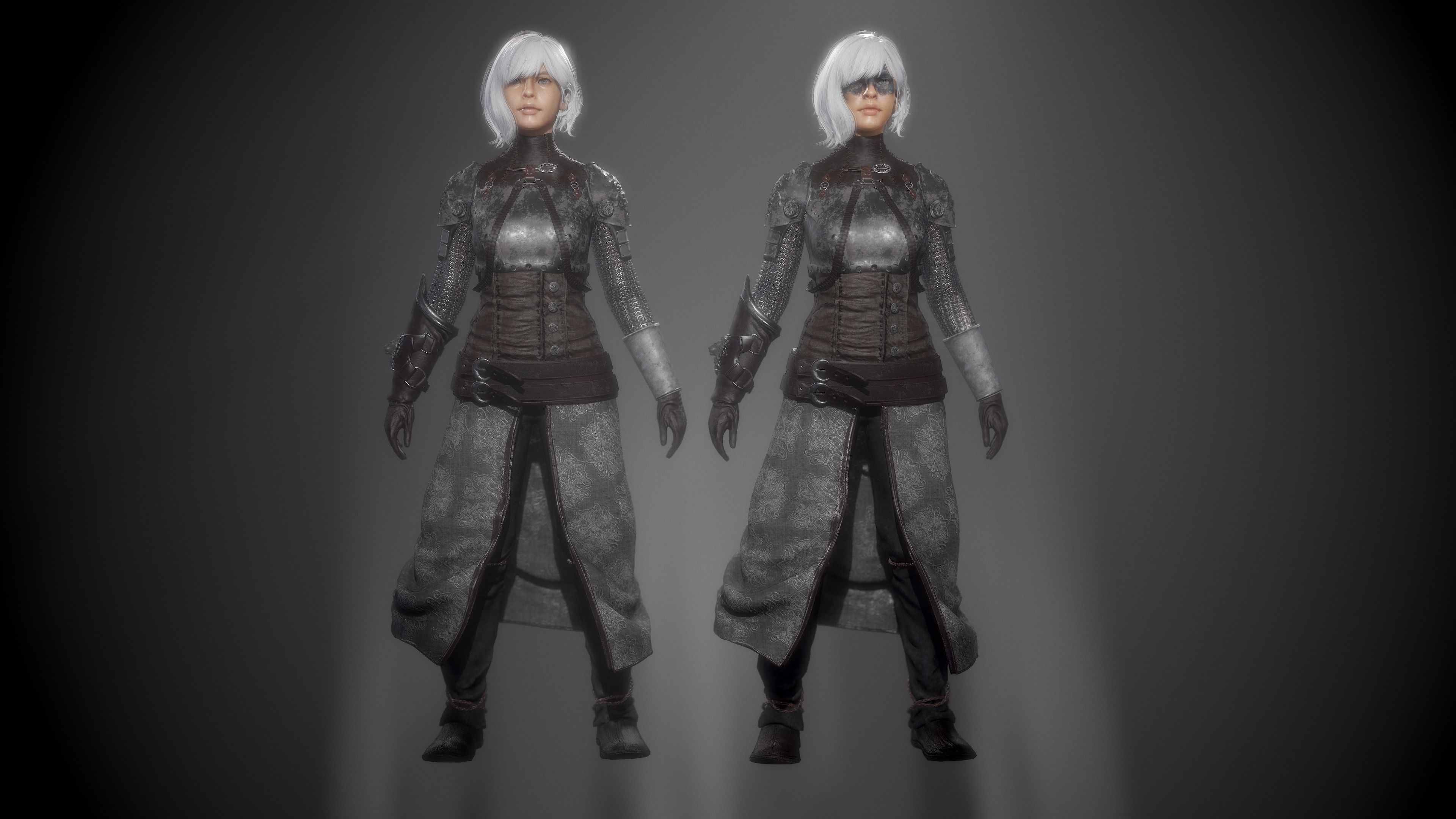 Nadejda Full character realistic 2 skin and textures Low-poly 3D model_7