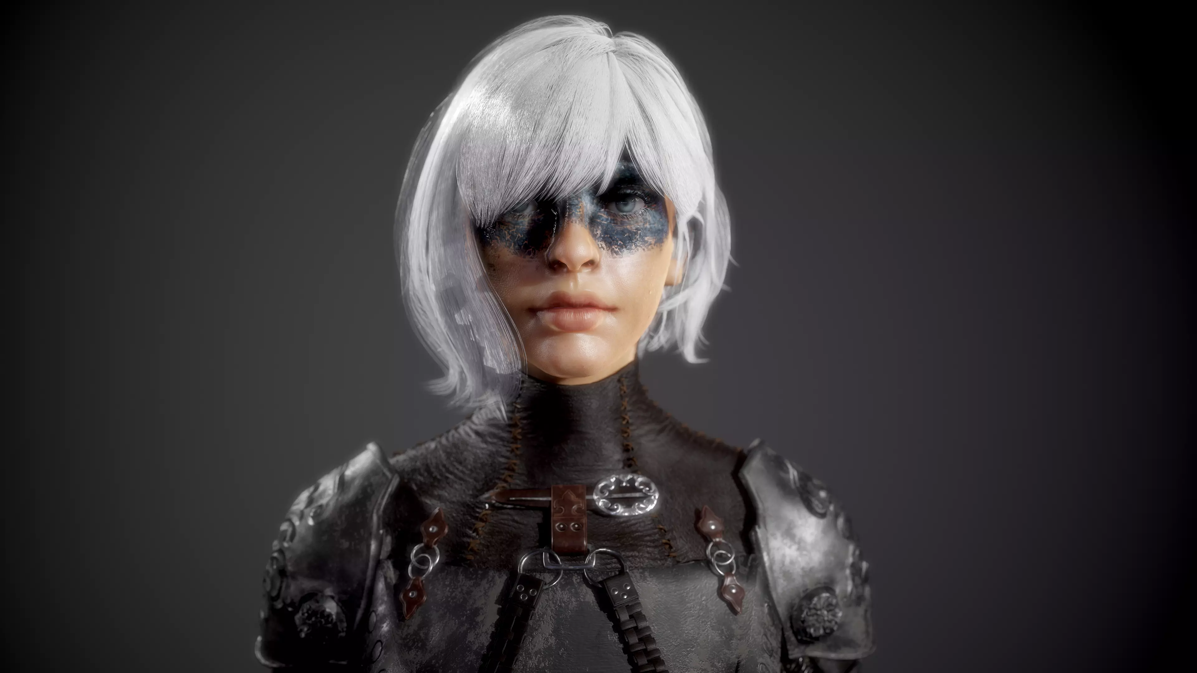 Nadejda Full character realistic 2 skin and textures Low-poly 3D model_0