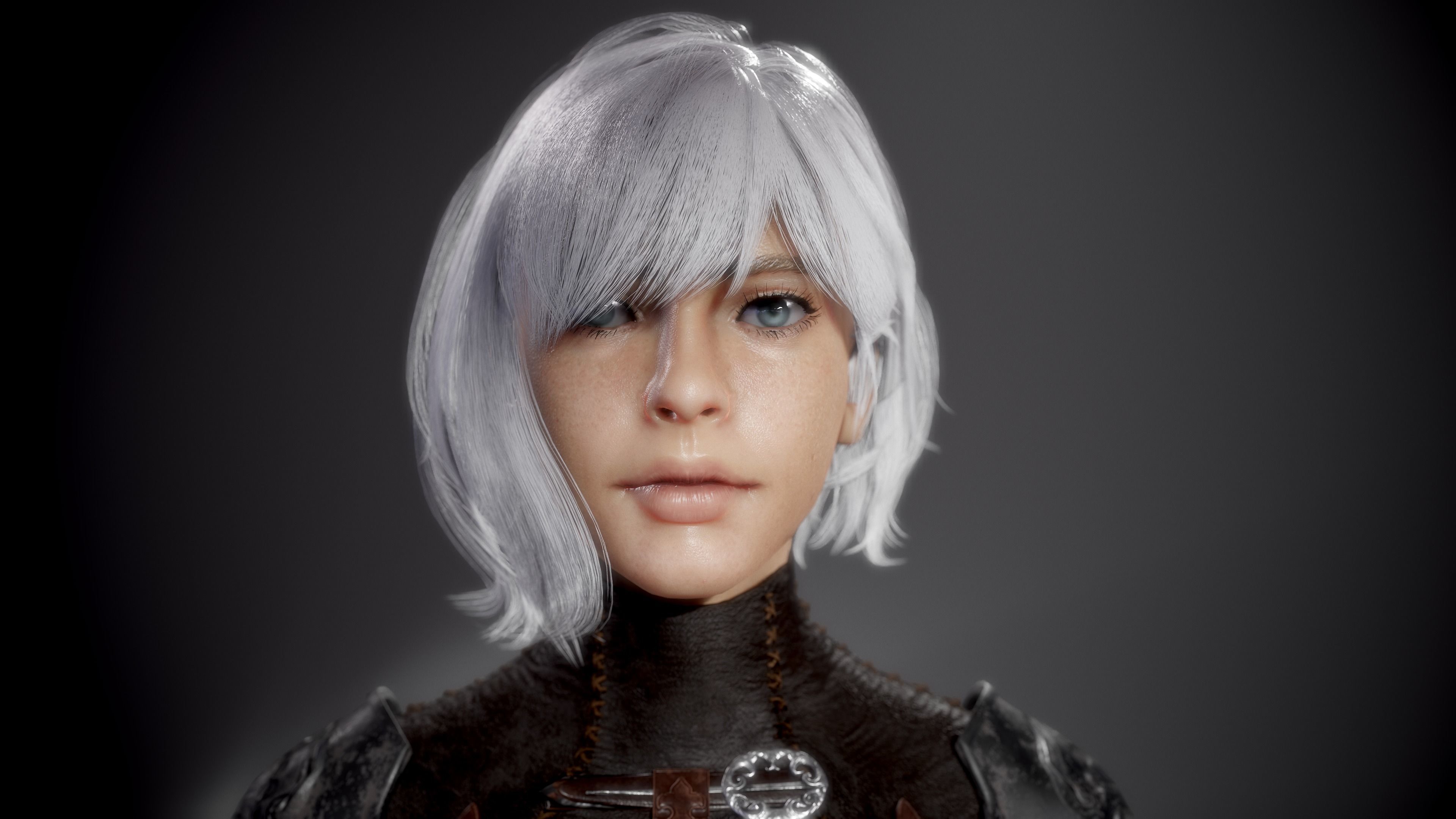 Nadejda Full character realistic 2 skin and textures Low-poly 3D model_2