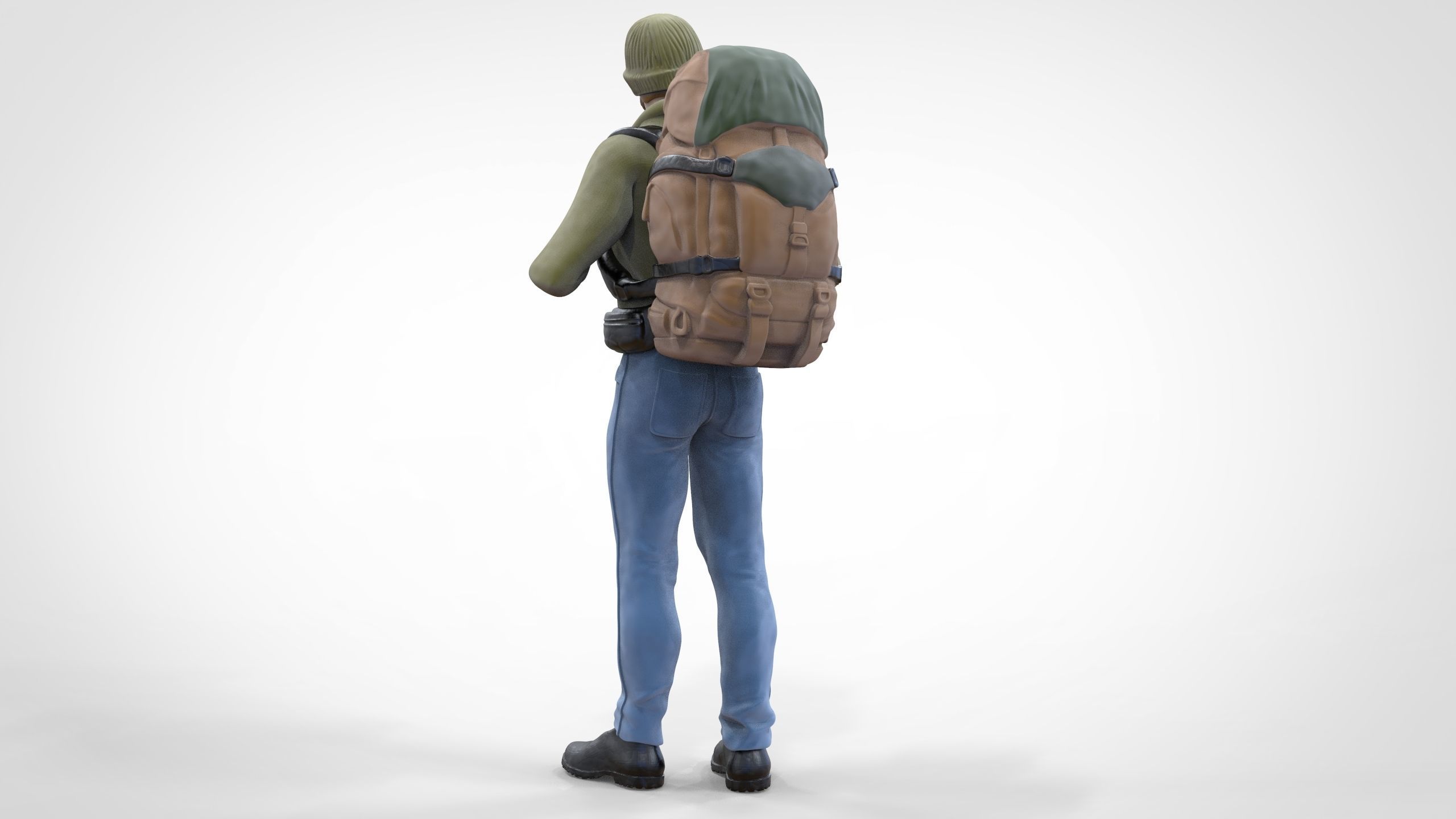 N1 Hiker 1 64 Miniature standing 3D print model_14