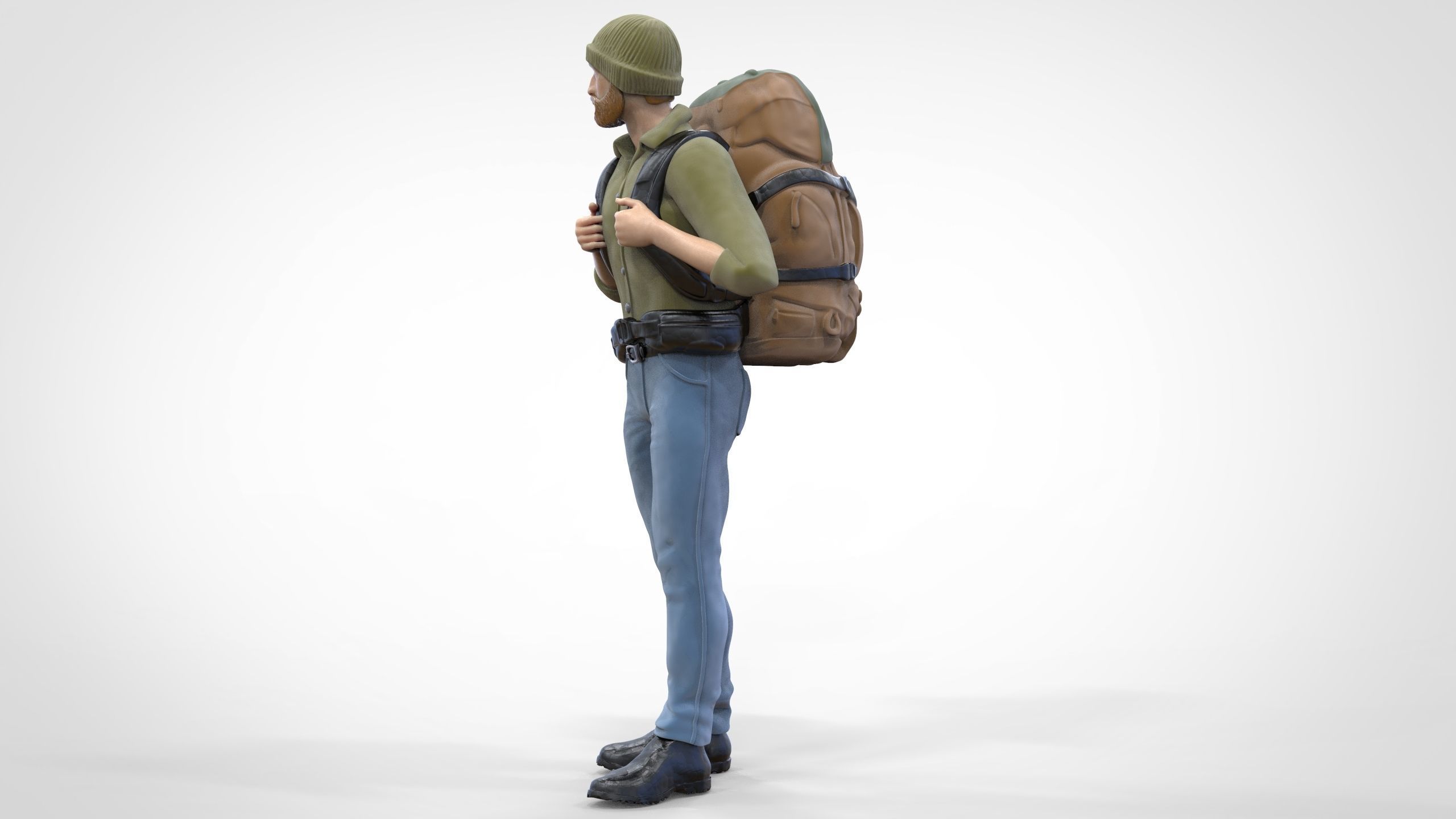 N1 Hiker 1 64 Miniature standing 3D print model_8