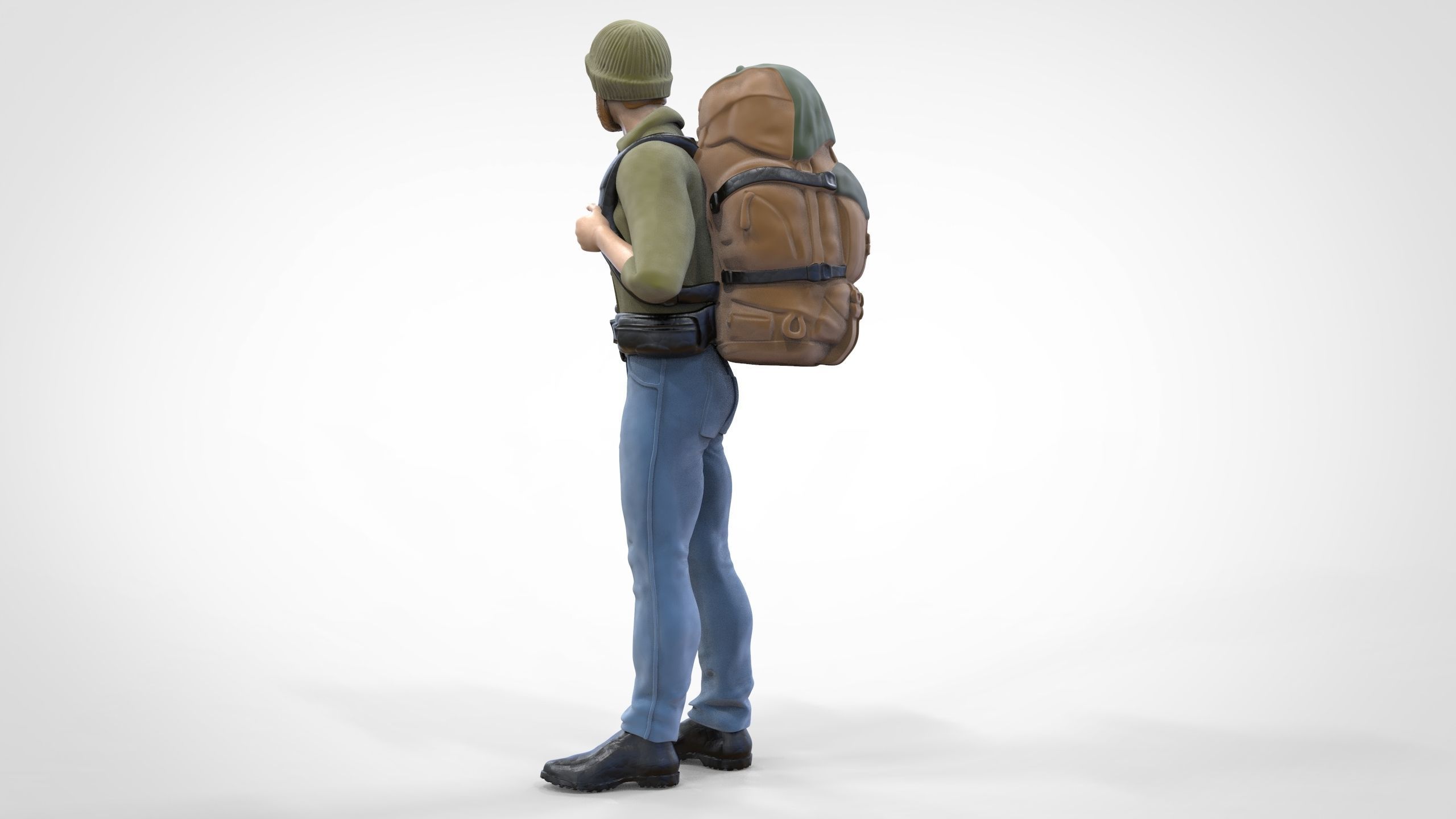 N1 Hiker 1 64 Miniature standing 3D print model_10