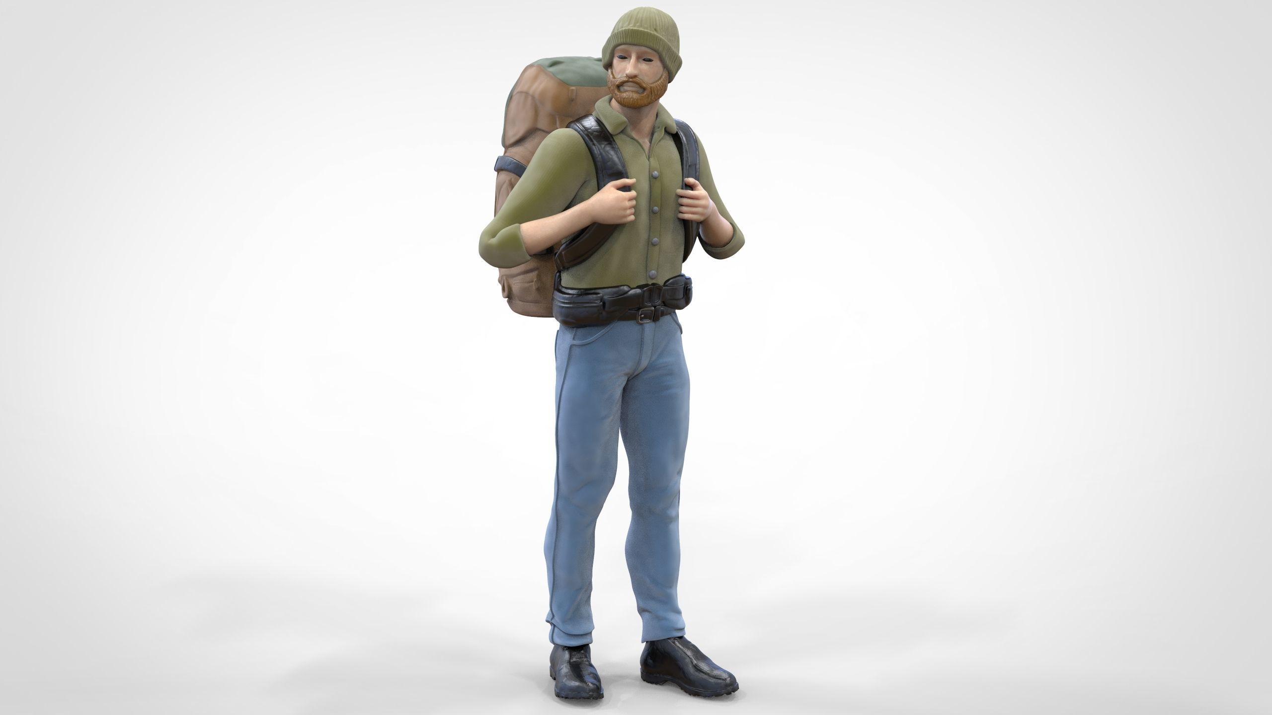 N1 Hiker 1 64 Miniature standing 3D print model_1