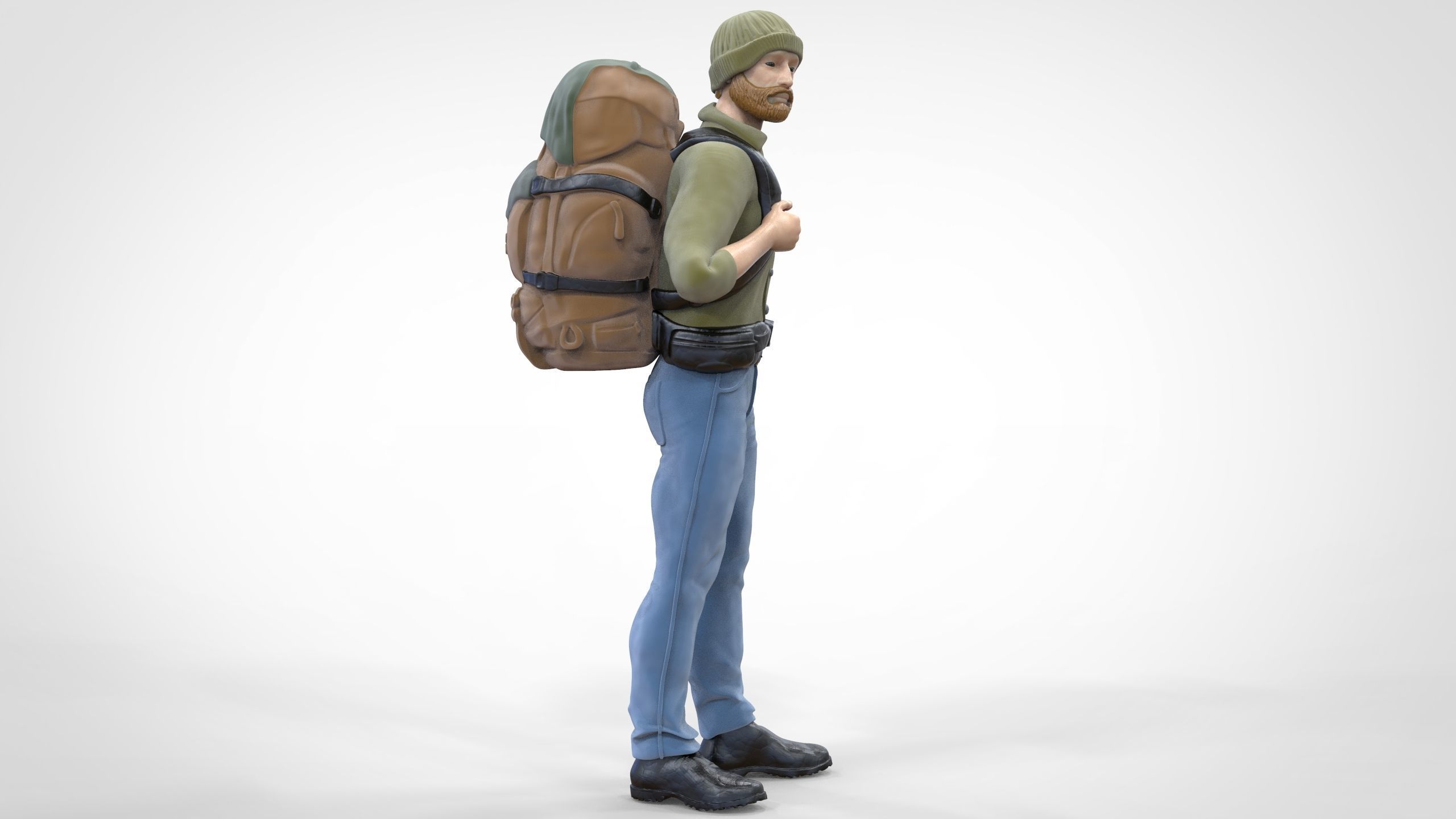N1 Hiker 1 64 Miniature standing 3D print model_21