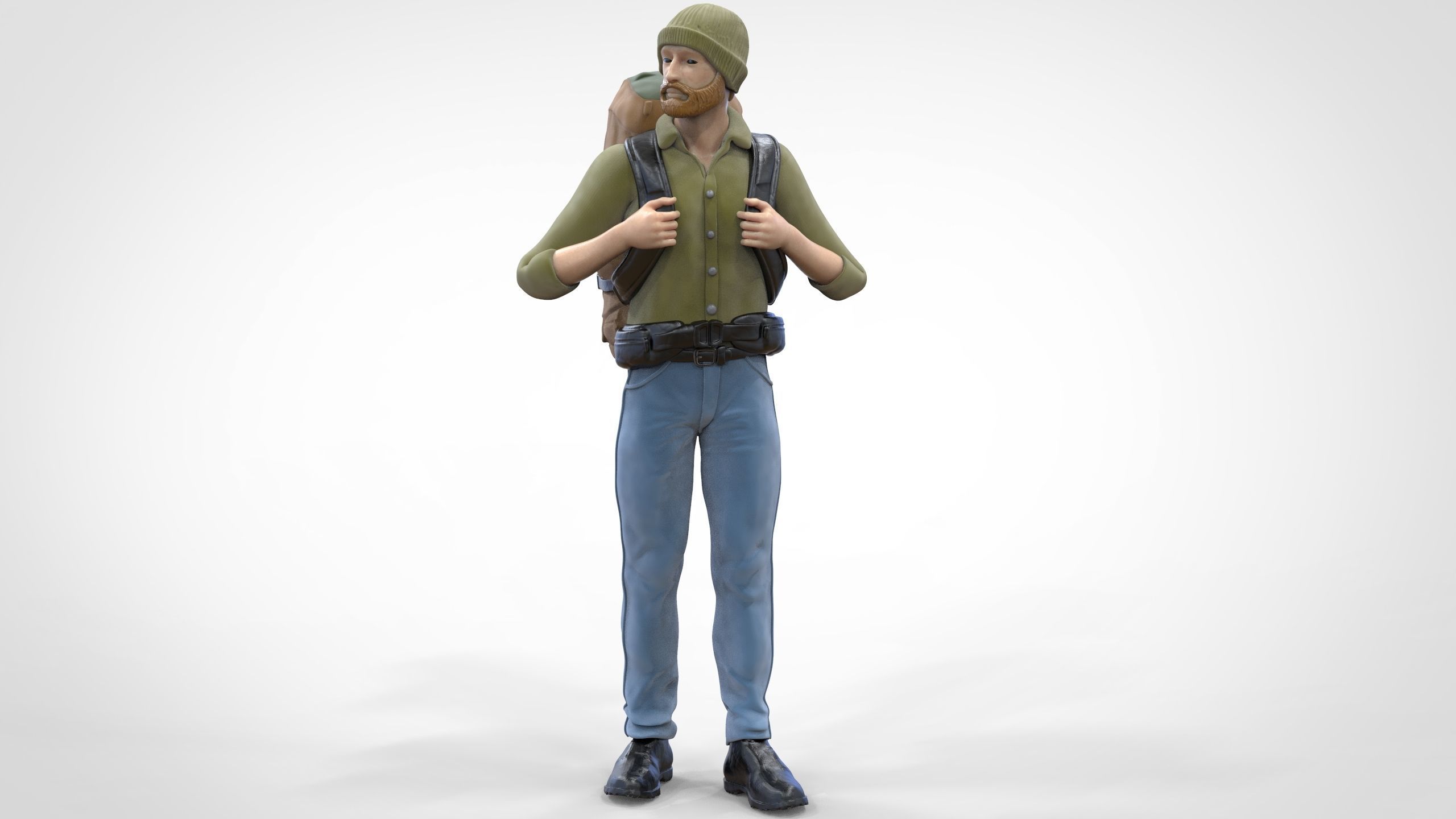 N1 Hiker 1 64 Miniature standing 3D print model_3