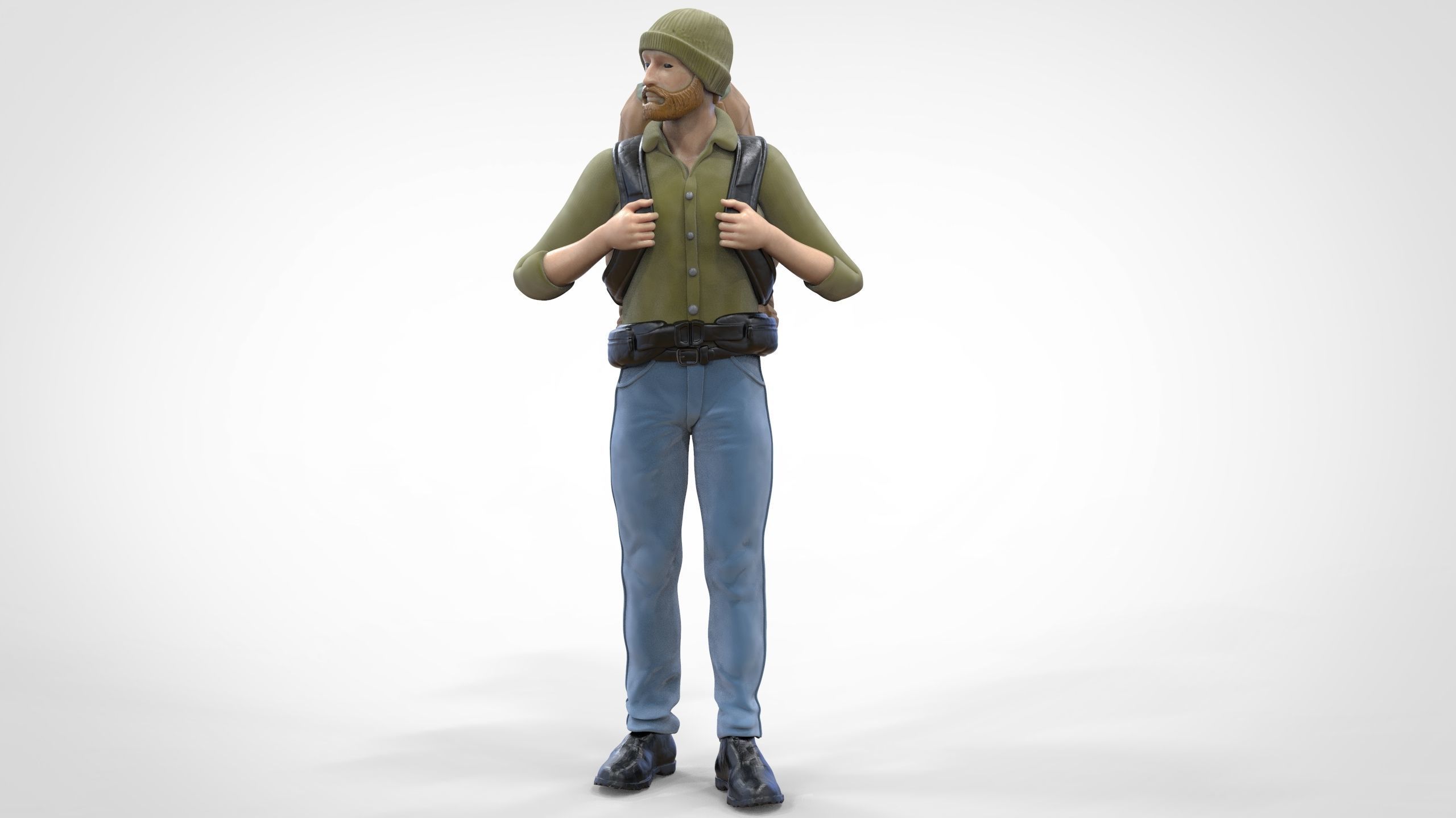 N1 Hiker 1 64 Miniature standing 3D print model_4